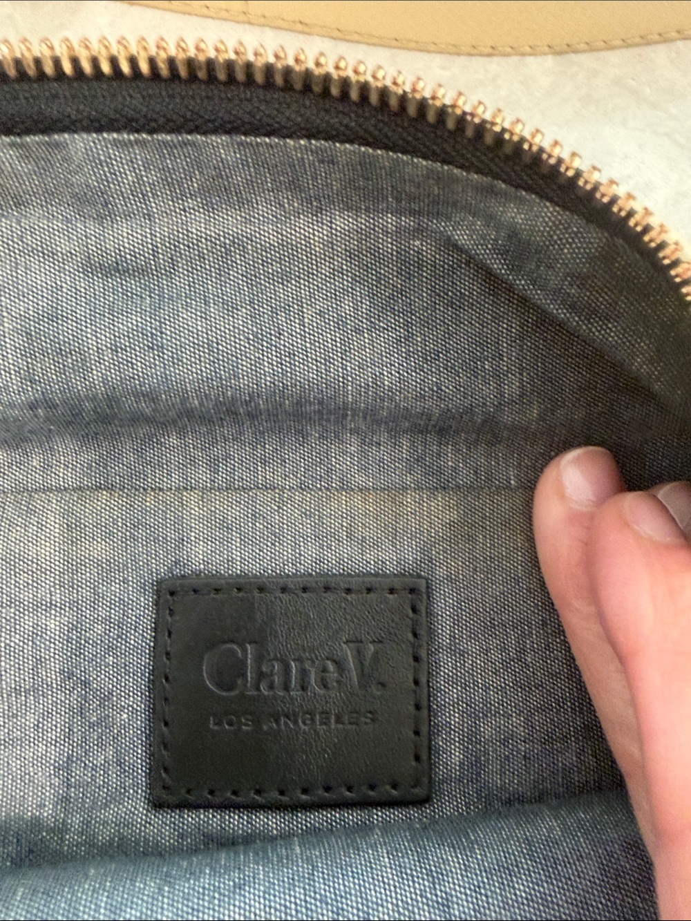 Clare V Woven Leather Crossbody Bag in Beige - Picture 3 of 3